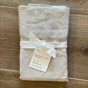 Pottery Barn Belgian Flax Linen Hemstitch Pillowcases - FLAX
